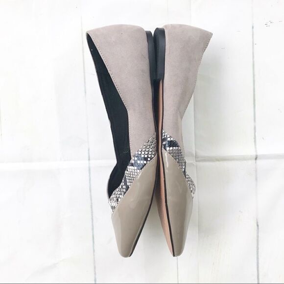 ASOS Vibrant Pointed Contrast Panel Tan Flats 8.5W - Picture 4 of 6